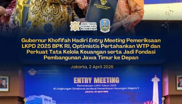 Gubernur Khofifah Hadiri Entry Meeting LKPD 2025 BPK RI, Optimistis Pertahankan WTP dan Terus Tingkatkan Kualitas Laporan Keuangan Daerah