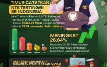 Gubernur Jawa Timur Bangga Jatim Pimpin Transaksi Ekonomi Kehutanan Masyarakat TW I 2026