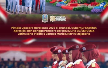 Gubernur Khofifah Soroti Semangat Pelajar Jatim, Paskibra Bersatu Jadi Kebanggaan di Grahadi