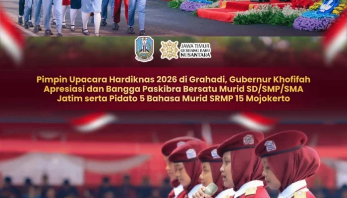 Gubernur Khofifah Soroti Semangat Pelajar Jatim, Paskibra Bersatu Jadi Kebanggaan di Grahadi
