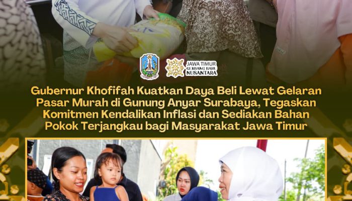Pasar Murah Gunung Anyar Diserbu Warga, Khofifah Pastikan Bahan Pokok Terjangkau