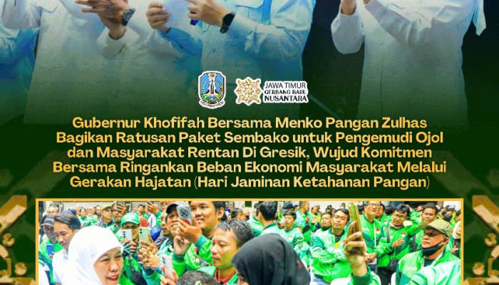 Khofifah Bersama Zulhas Perkuat Ketahanan Pangan Lewat Gerakan Hajatan, Ratusan Warga Gresik Terima Bantuan Sembako