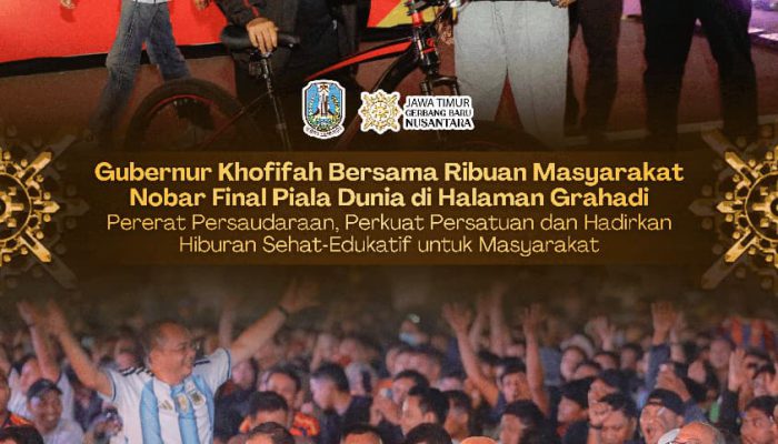 Khofifah Ajak Warga Perkuat Persatuan Lewat Nobar Final Piala Dunia 2026 di Grahadi