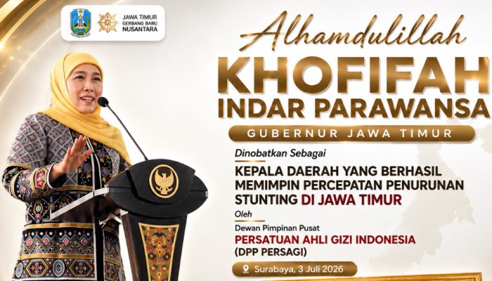 Khofifah Indar Parawansa Terima Penghargaan Persagi, Bukti Keberhasilan Jatim Menekan Stunting