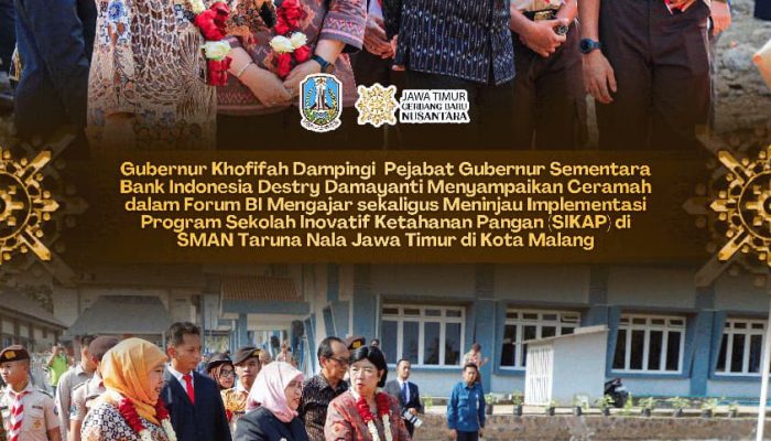 Gubernur Khofifah Tinjau Program SIKAP SMAN Taruna Nala, Tegaskan Ketahanan Pangan Bisa Dimulai dari Sekolah