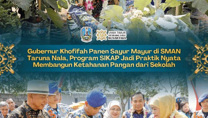 Gubernur Khofifah Apresiasi Program SIKAP SMAN Taruna Nala, Padi hingga Sayuran Dibudidayakan Taruna