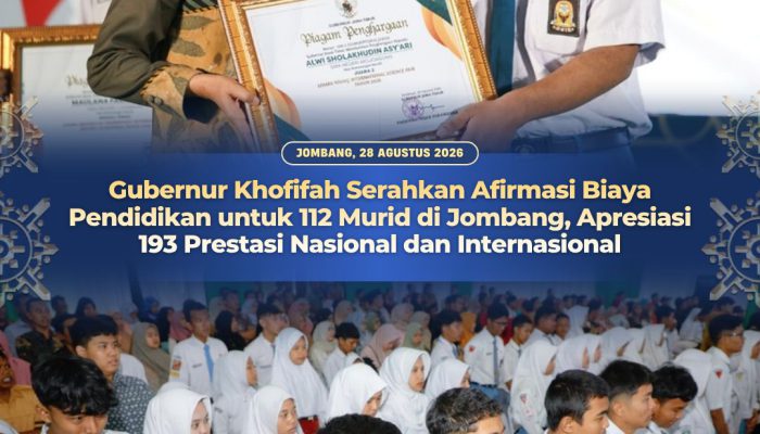 Gubernur Khofifah Pastikan Keterbatasan Ekonomi Bukan Penghalang Pendidikan Anak di Jombang