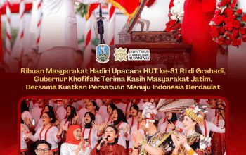 HUT ke-81 RI di Grahadi Meriah, Ribuan Warga Antusias Ikuti Upacara Penurunan Bendera