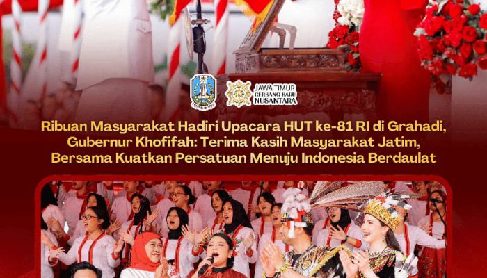 HUT ke-81 RI di Grahadi Meriah, Ribuan Warga Antusias Ikuti Upacara Penurunan Bendera