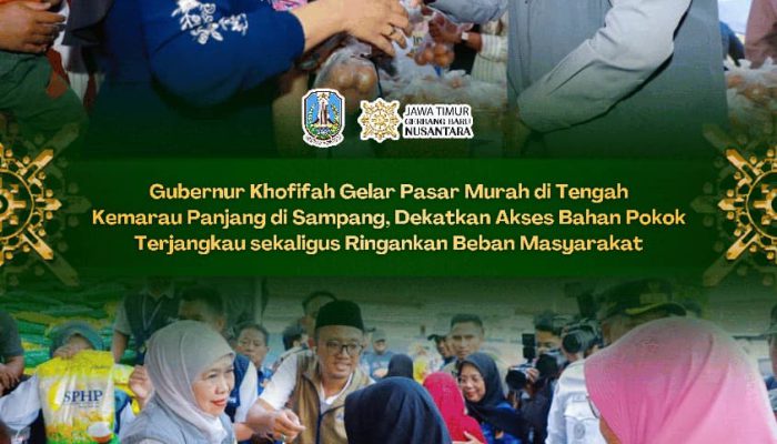Ringankan Beban Warga di Tengah Kekeringan, Khofifah Hadirkan Pasar Murah di Sampang
