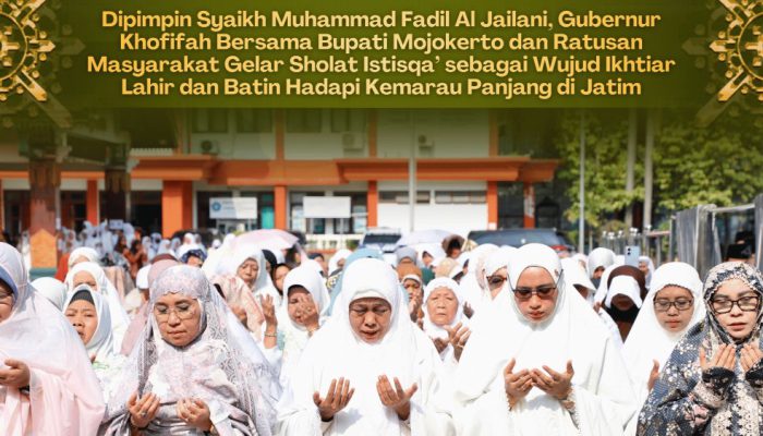 Kemarau Panjang Landa 24 Daerah, Gubernur Khofifah Gelar Sholat Istisqa di Mojokerto