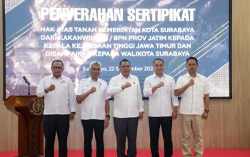 Aset Tanah Rp992,7 Miliar Berhasil Disertipikasi Pemkot Surabaya hingga September 2026
