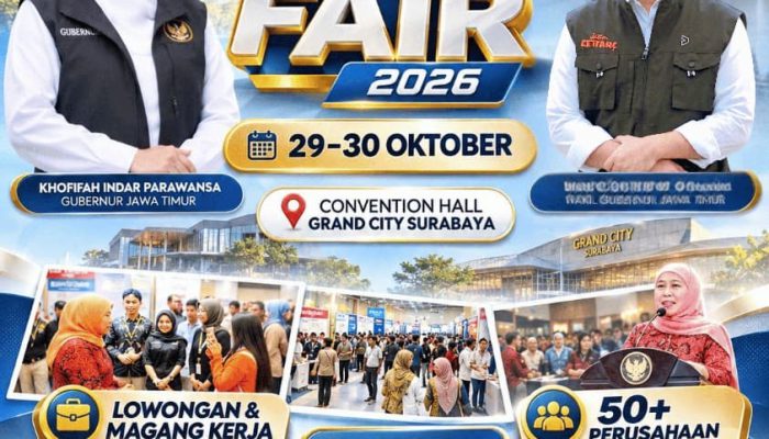 Cari Kerja? Khofifah Ajak Warga Jatim Manfaatkan Job Fair Inklusif 2026 di Grand City Surabaya