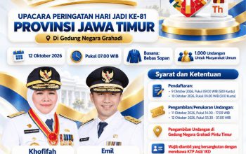 Khofifah Ajak Warga Meriahkan Hari Jadi ke-81 Jatim, Ada Tari Kolosal hingga Atraksi 8 Paramotor