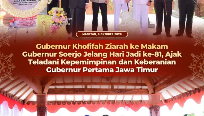 Dari Makam RMTA Soerjo, Khofifah Serukan Keberanian dan Semangat Juang di Era Kini